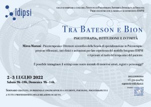 Locandina evento 2 -3 Luglio 2022, Seminario con Mirco Moroni organizzato da IDIPSI Siracusa.